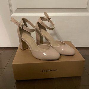 Le Chateau patent nude heels NEW IN BOX size 5.5/6/eu 36
